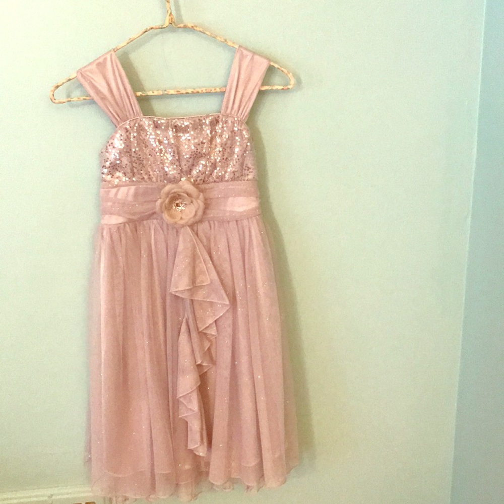Sparkly silver sequined party dress girls size 10